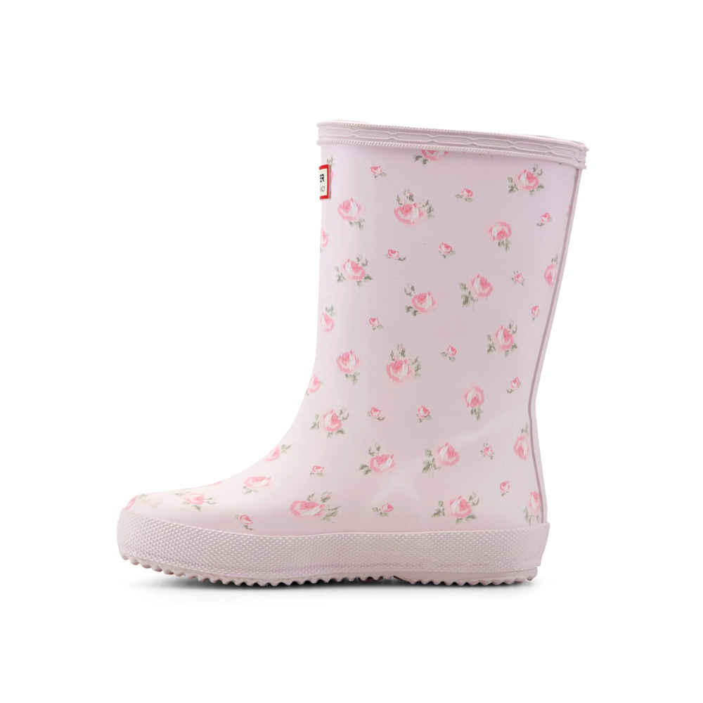Hunter X LoveShackFancy Kids’ First Classic Rain Boots – Ditsy Pink Floral Print