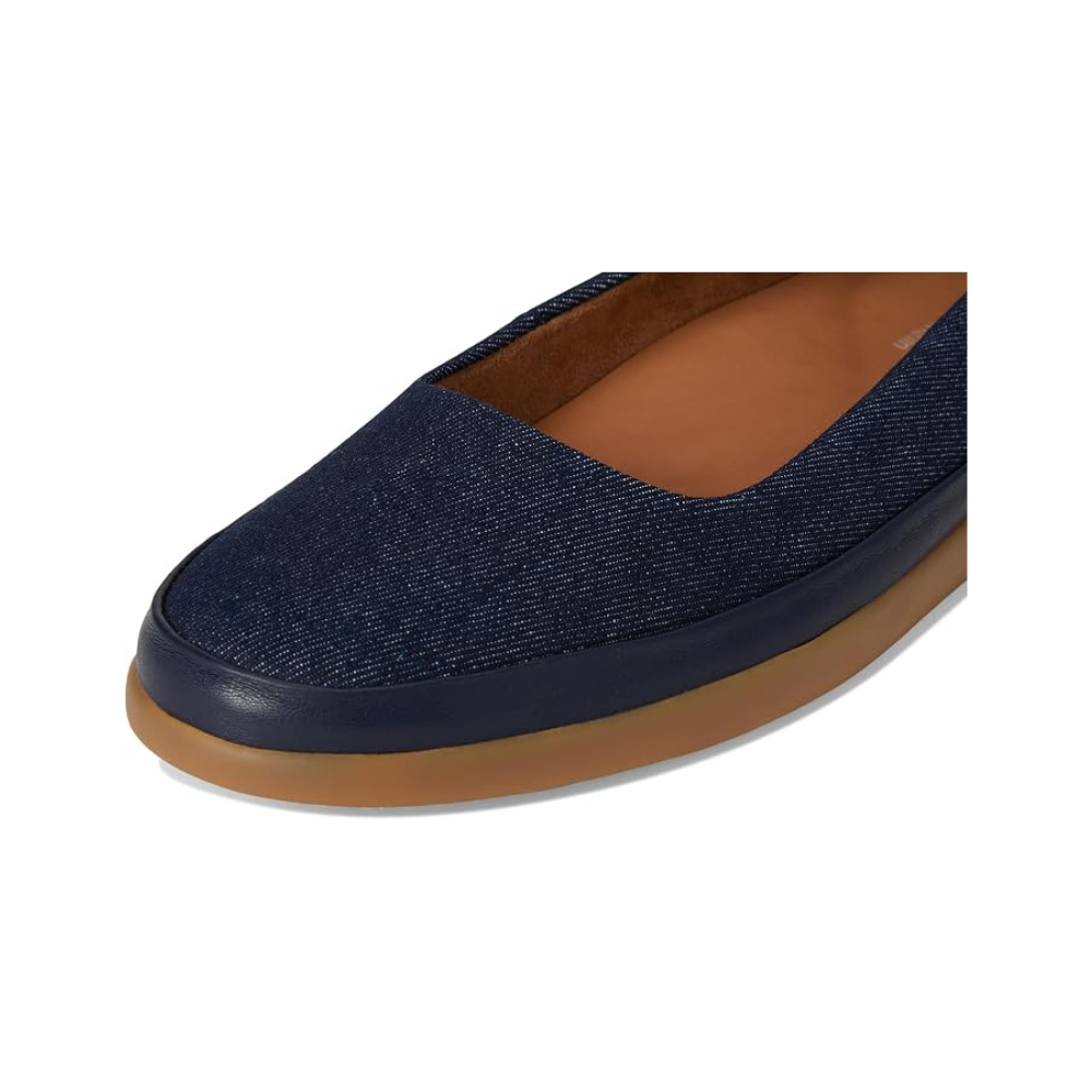 SoftWalk Disa Women's Leather Slip-On Flat - Blue Denim