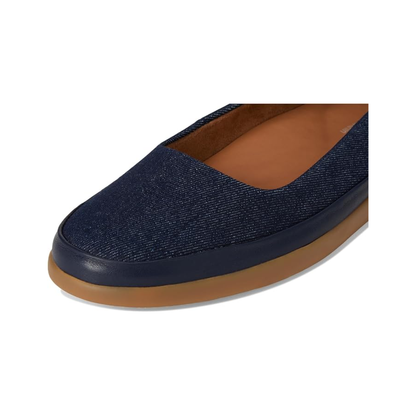 SoftWalk Disa Women's Leather Slip-On Flat - Blue Denim