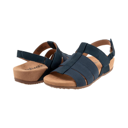 SoftWalk Burnaby Fisherman Sandal Comfortable Women's Sandals - Navy Nubuck