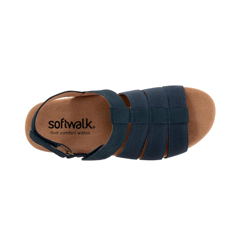 SoftWalk Burnaby Fisherman Sandal Comfortable Women's Sandals - Navy Nubuck