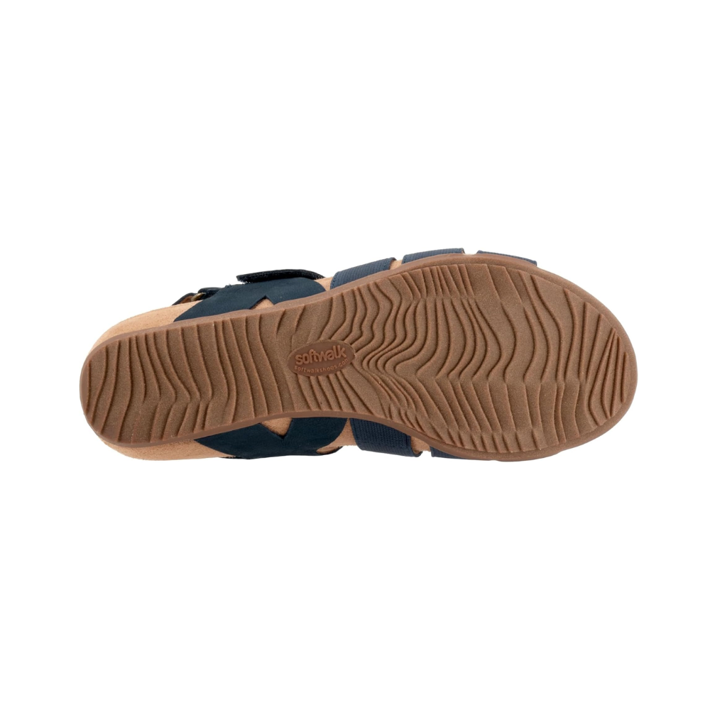 SoftWalk Burnaby Fisherman Sandal Comfortable Women's Sandals - Navy Nubuck