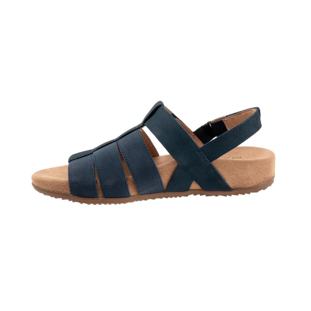 SoftWalk Burnaby Fisherman Sandal Comfortable Women's Sandals - Navy Nubuck
