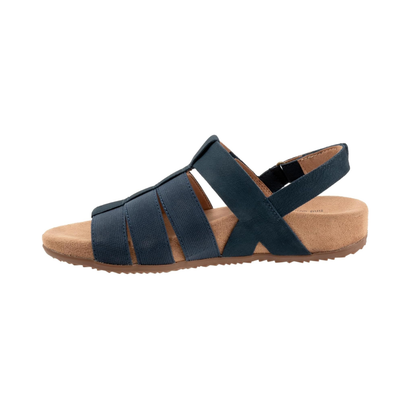 SoftWalk Burnaby Fisherman Sandal Comfortable Women's Sandals - Navy Nubuck