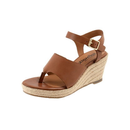 SoftWalk Hilo Women's Leather Platform Wedge Sandal - Luggage