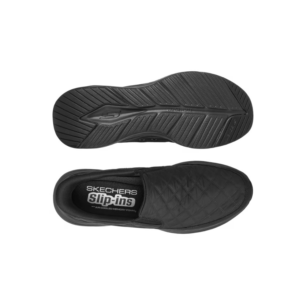 Skechers Men's Slip-ins: Contour Foam - Cozy Fit Nordain Vegan Walking Shoes - Black