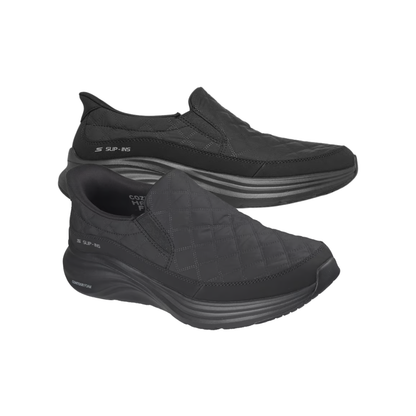 Skechers Men's Slip-ins: Contour Foam - Cozy Fit Nordain Vegan Walking Shoes - Black