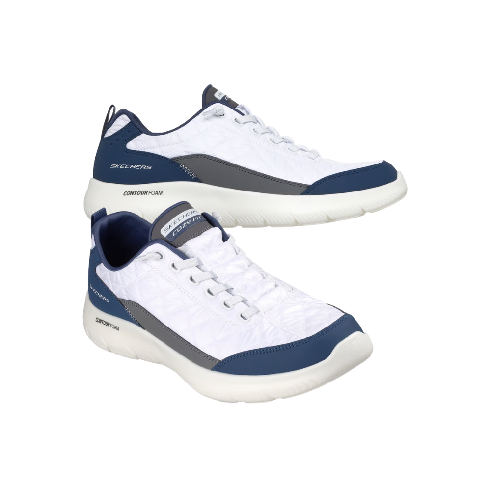 Skechers Summits Contour Foam Cozy Fit Men's  Walking Shoes - White Navy
