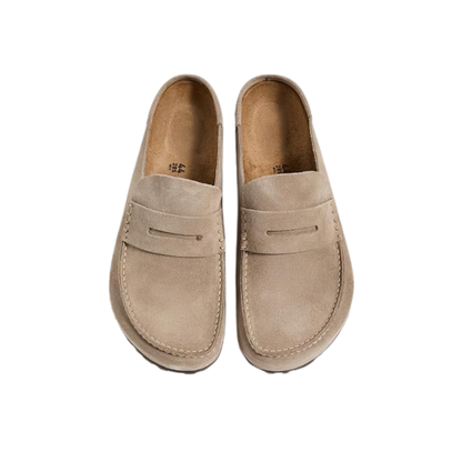 Birkenstock Loafer-Inspired Naples Clog Wrapped Suede Taupe