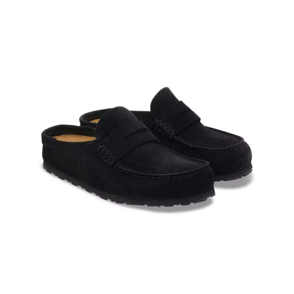 Birkenstock Boston Chunky Clog Women’s Suede Platform Shoes Black