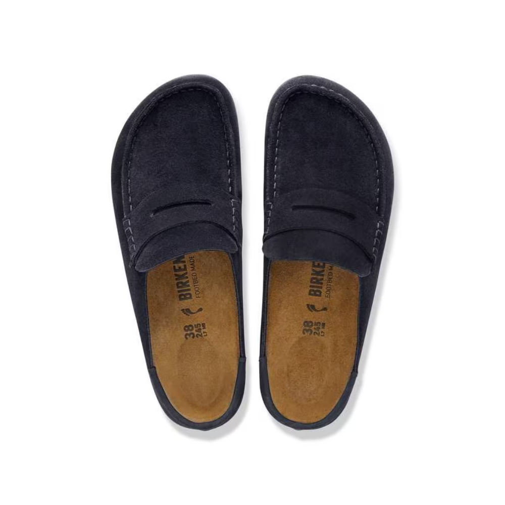 Birkenstock Loafer-Inspired Naples Clog Wrapped Suede Nubuck in Midnight Blue