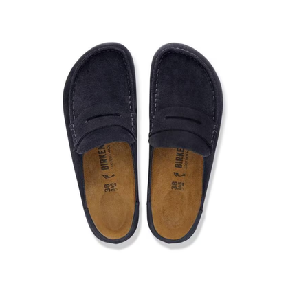 Birkenstock Loafer-Inspired Naples Clog Wrapped Suede Nubuck in Midnight Blue