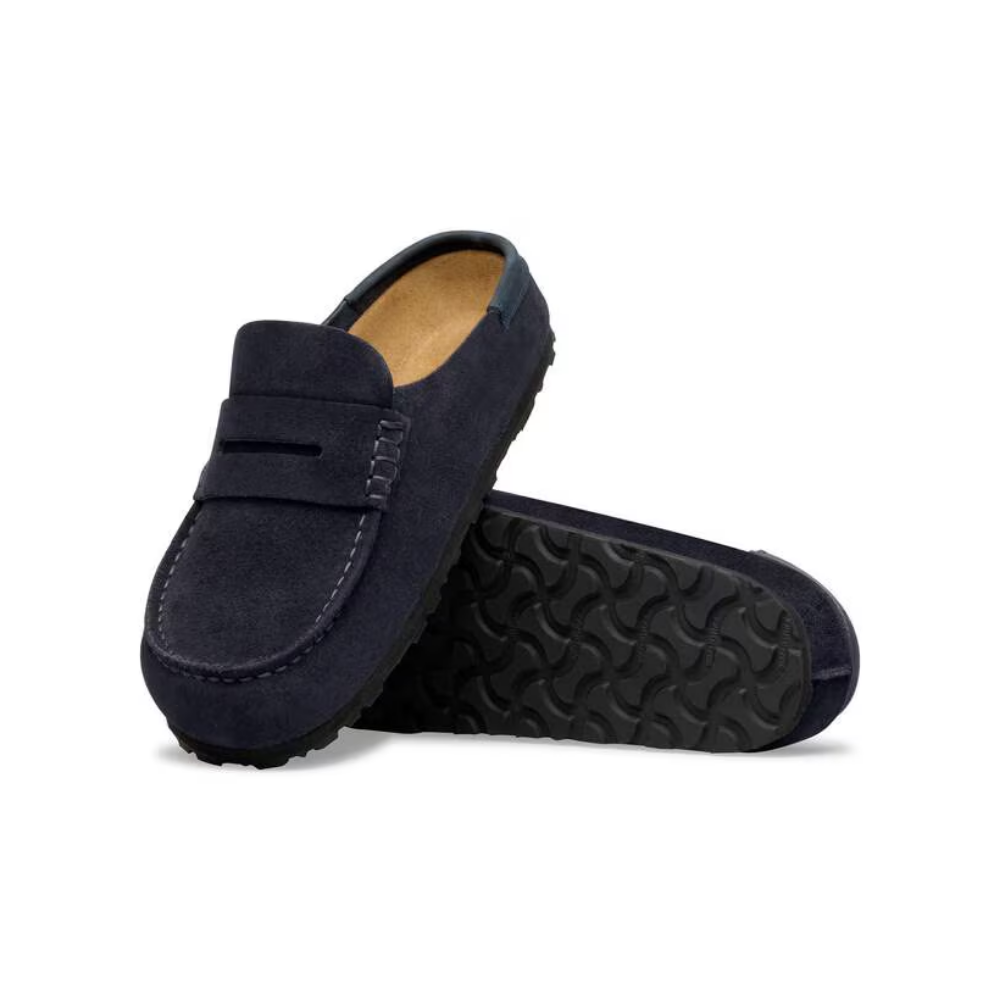 Birkenstock Loafer-Inspired Naples Clog Wrapped Suede Nubuck in Midnight Blue