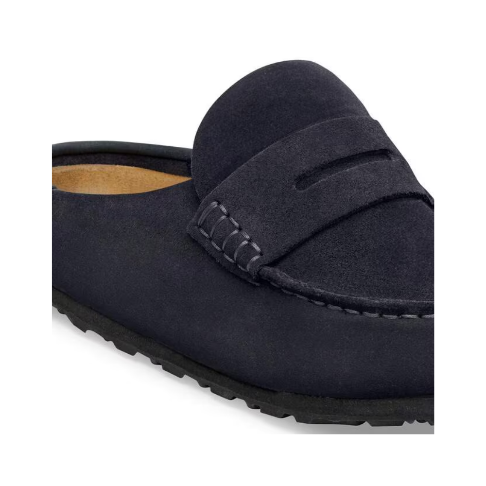 Birkenstock Loafer-Inspired Naples Clog Wrapped Suede Nubuck in Midnight Blue