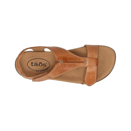 Taos The Show Premium Leather Women's Adjustable Sandal Caramel