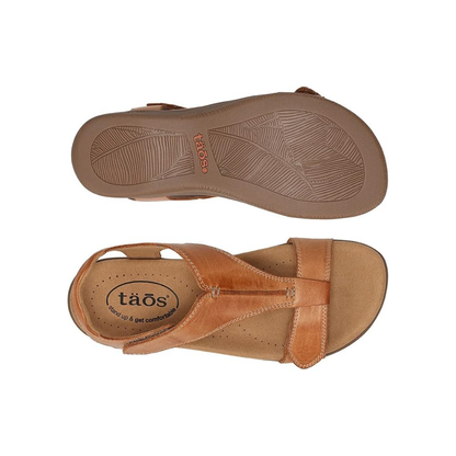 Taos The Show Premium Leather Women's Adjustable Sandal Caramel