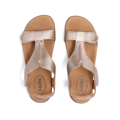 Taos The Show Premium Leather Women's Adjustable Sandal Champagne