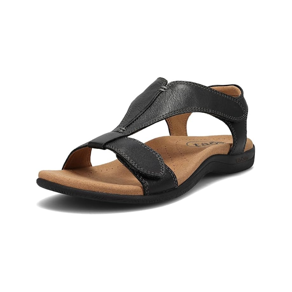 Taos The Show Premium Leather Women's Adjustable Sandal Black