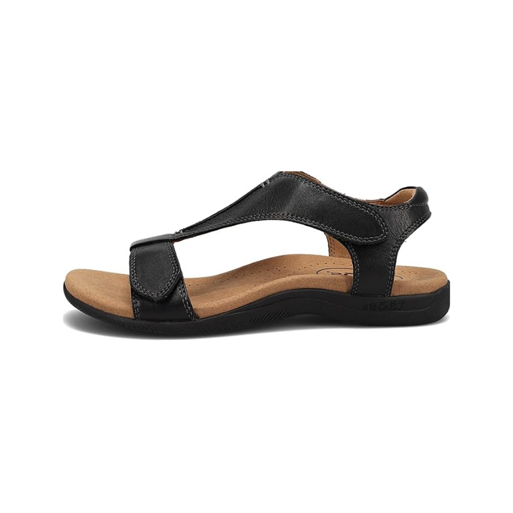 Taos The Show Premium Leather Women's Adjustable Sandal Black
