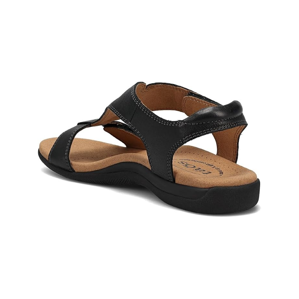 Taos The Show Premium Leather Women's Adjustable Sandal Black