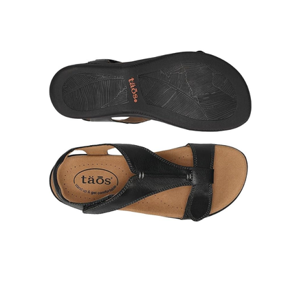 Taos The Show Premium Leather Women's Adjustable Sandal Black