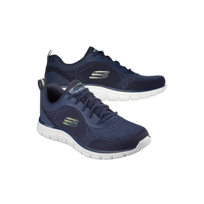 Skechers Lace Up Sneaker Shoe For Men Track Glendor Navy/Lime