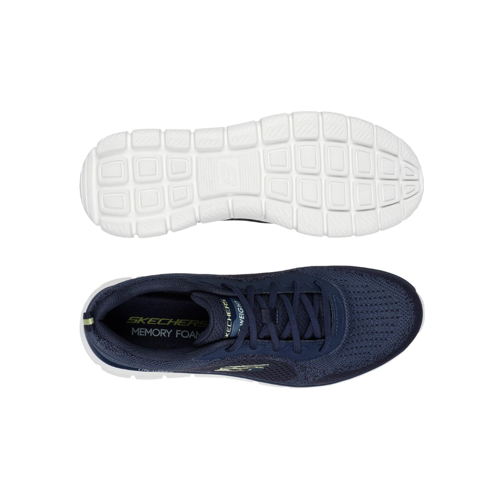 Skechers Lace Up Sneaker Shoe For Men Track Glendor Navy/Lime