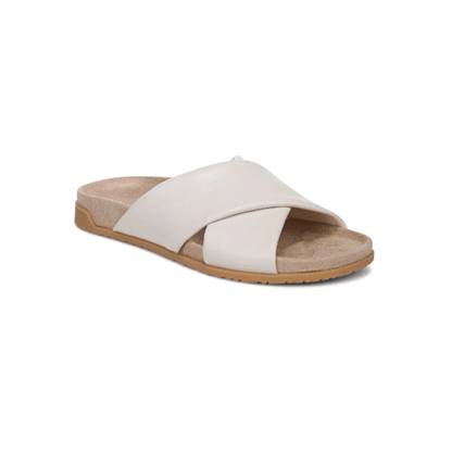 Vionic Women's Etna Orthotic Crossover Slide Sandals – Sea Salt Leather