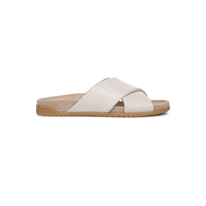 Vionic Women's Etna Orthotic Crossover Slide Sandals – Sea Salt Leather