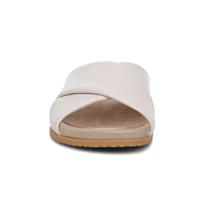 Vionic Women's Etna Orthotic Crossover Slide Sandals – Sea Salt Leather