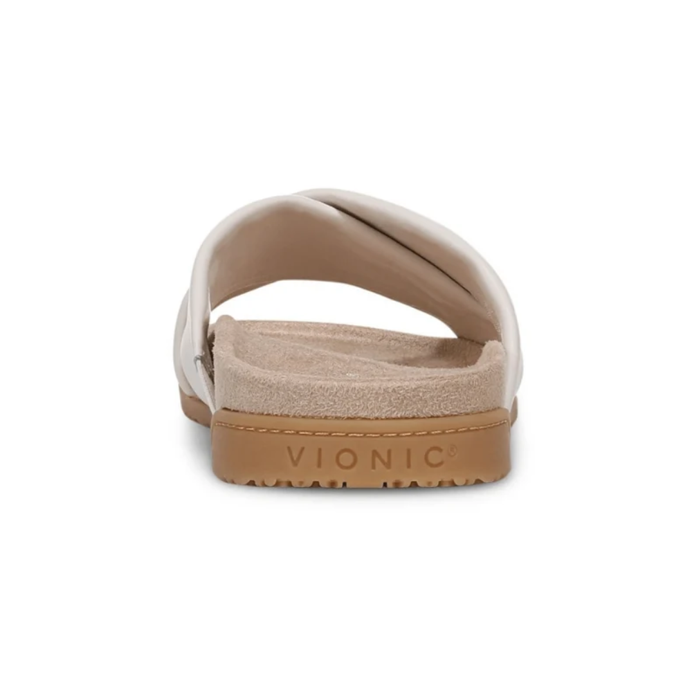 Vionic Women's Etna Orthotic Crossover Slide Sandals – Sea Salt Leather