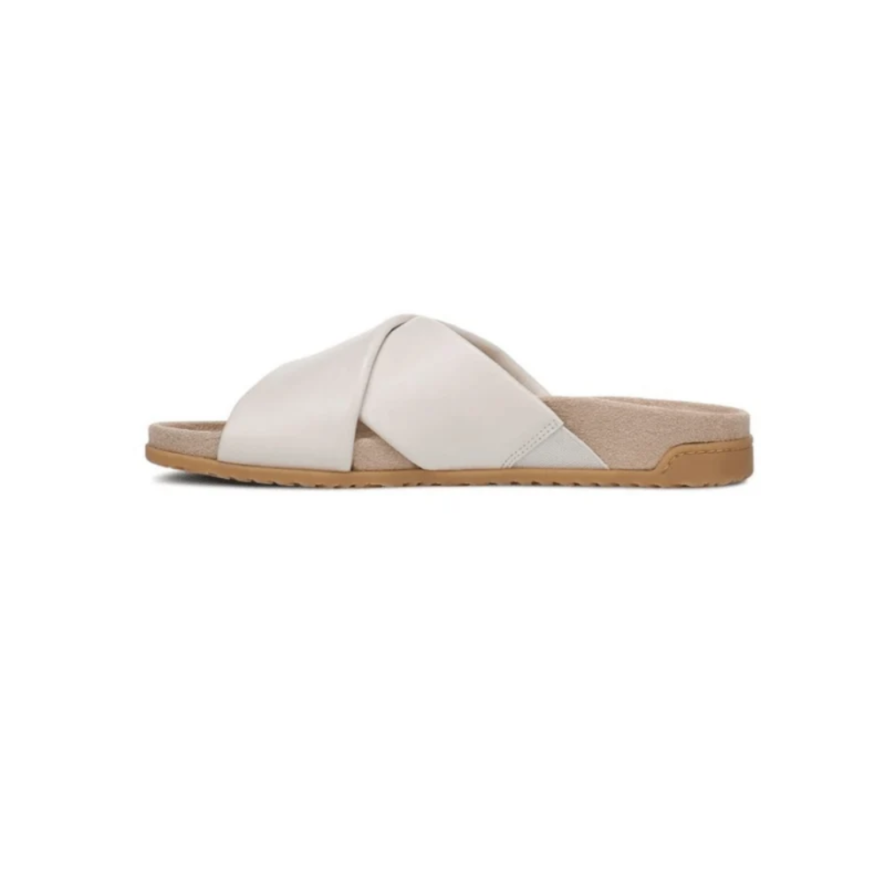 Vionic Women's Etna Orthotic Crossover Slide Sandals – Sea Salt Leather