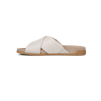 Vionic Women's Etna Orthotic Crossover Slide Sandals – Sea Salt Leather