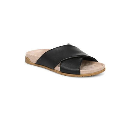 Vionic Women's Etna Orthotic Crossover Slide Sandals Black