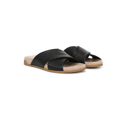 Vionic Women's Etna Orthotic Crossover Slide Sandals Black