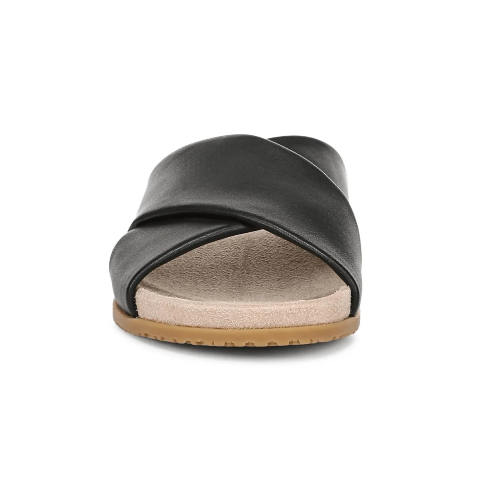 Vionic Women's Etna Orthotic Crossover Slide Sandals Black