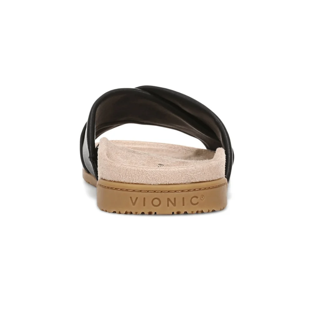 Vionic Women's Etna Orthotic Crossover Slide Sandals Black