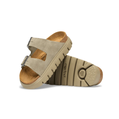 Birkenstock Women's Arizona Chunky Suede Leather Platform Sandals - Taupe