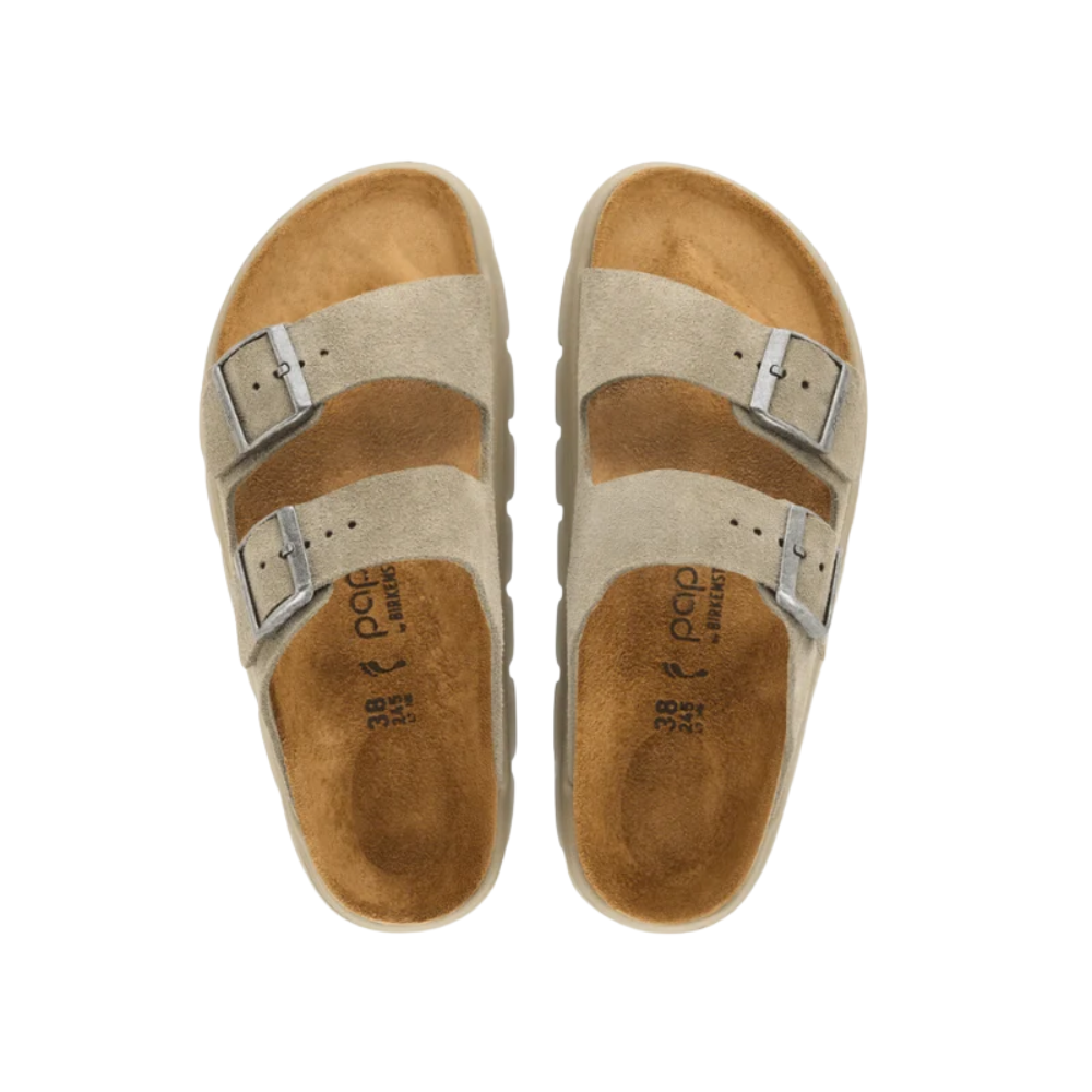 Birkenstock Women's Arizona Chunky Suede Leather Platform Sandals - Taupe