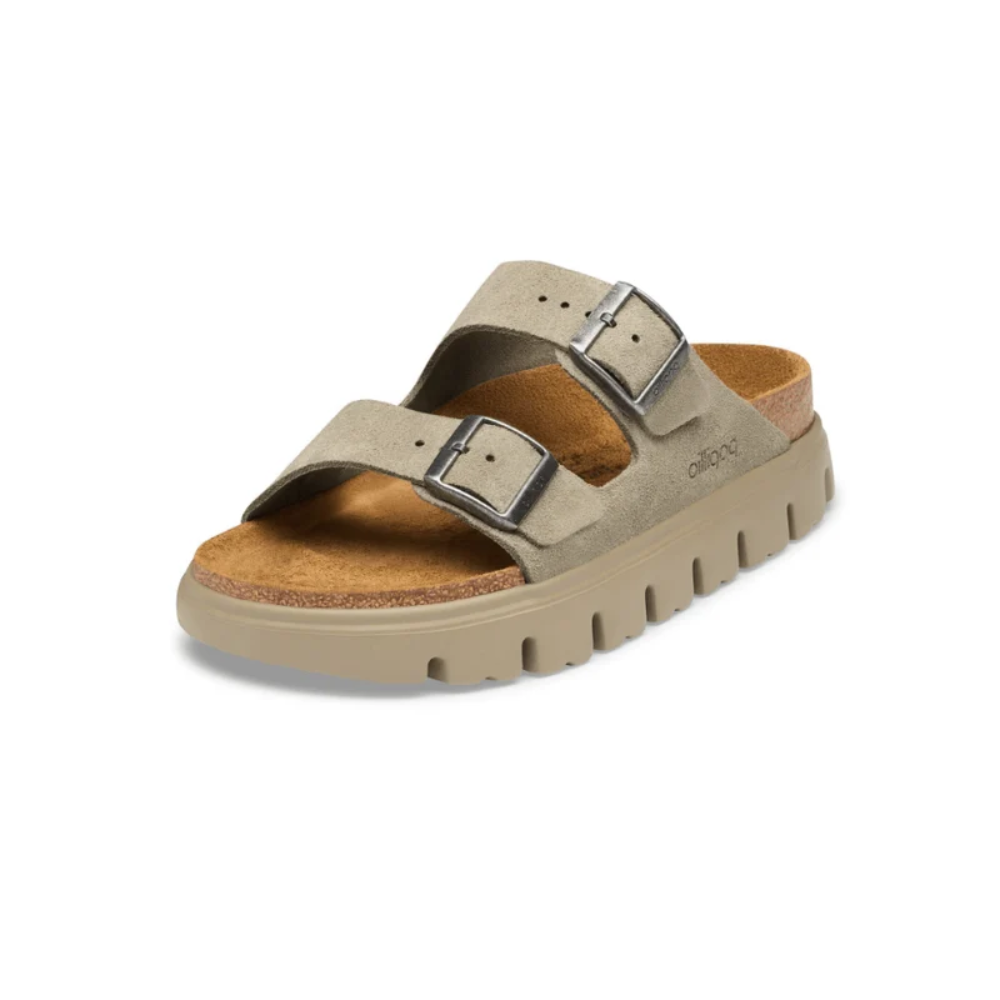 Birkenstock Women's Arizona Chunky Suede Leather Platform Sandals - Taupe