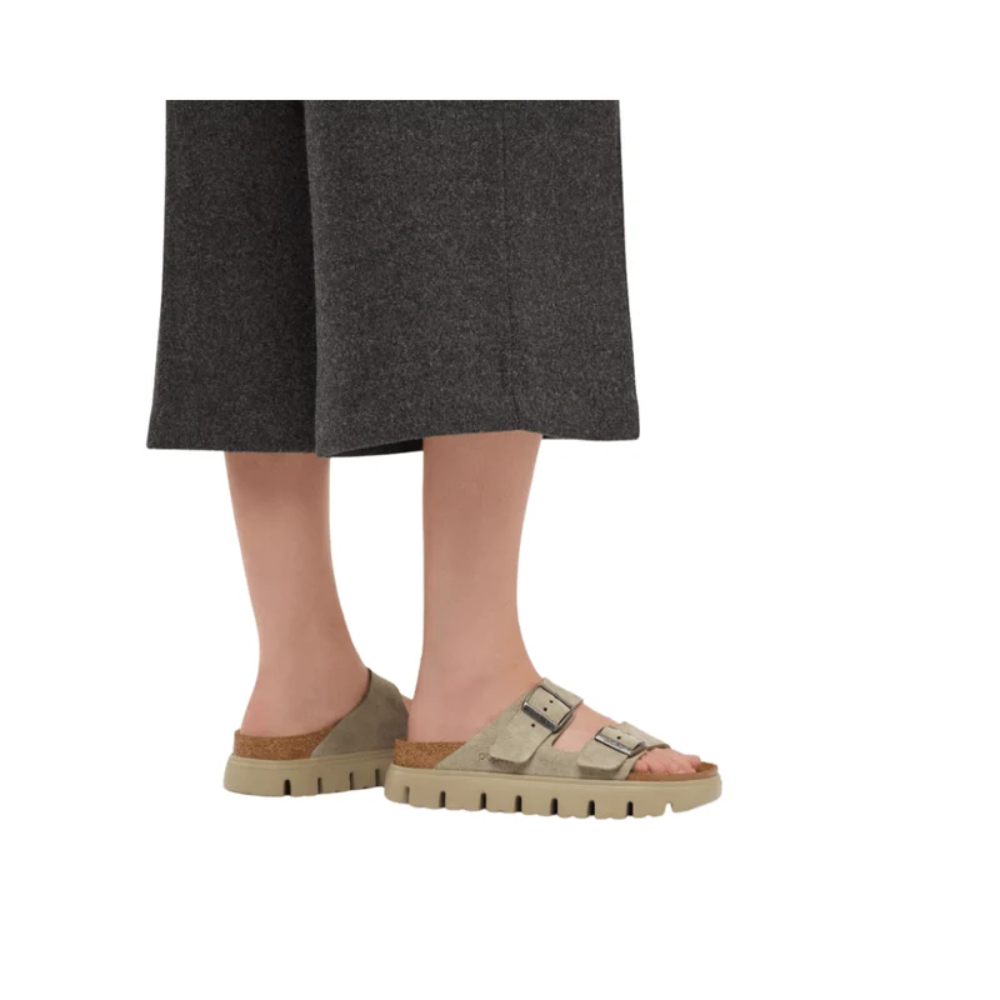 Birkenstock Women's Arizona Chunky Suede Leather Platform Sandals - Taupe
