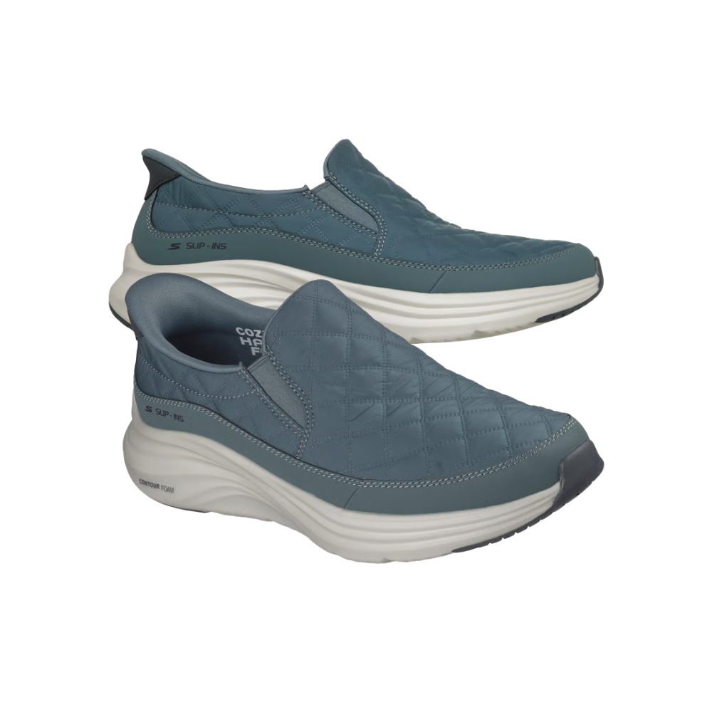 Skechers Men's Slip-ins: Contour Foam - Cozy Fit Nordain Vegan Walking Shoes - Slate