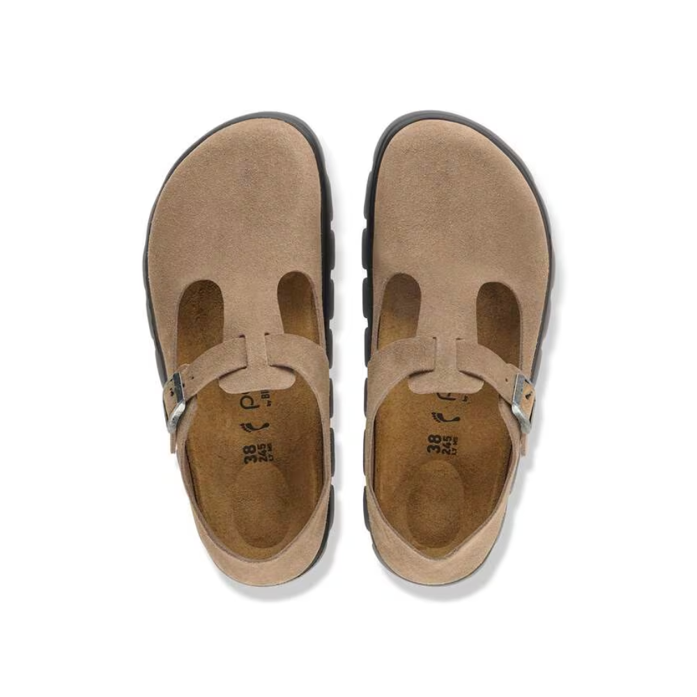 Birkenstock Paris PAP Chunky Women’s Clog Gray Taupe Suede Leather Shoes