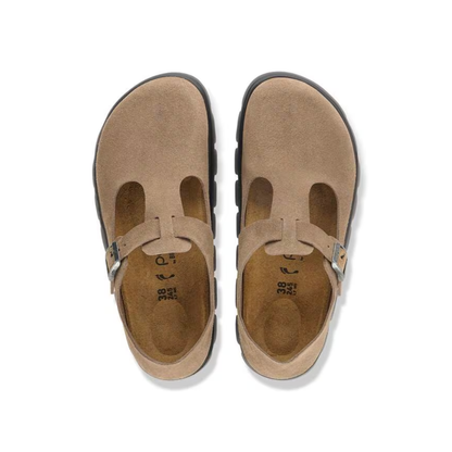 Birkenstock Paris PAP Chunky Women’s Clog Gray Taupe Suede Leather Shoes