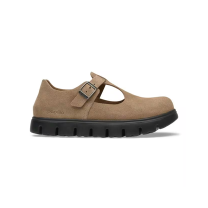Birkenstock Paris PAP Chunky Women’s Clog Gray Taupe Suede Leather Shoes