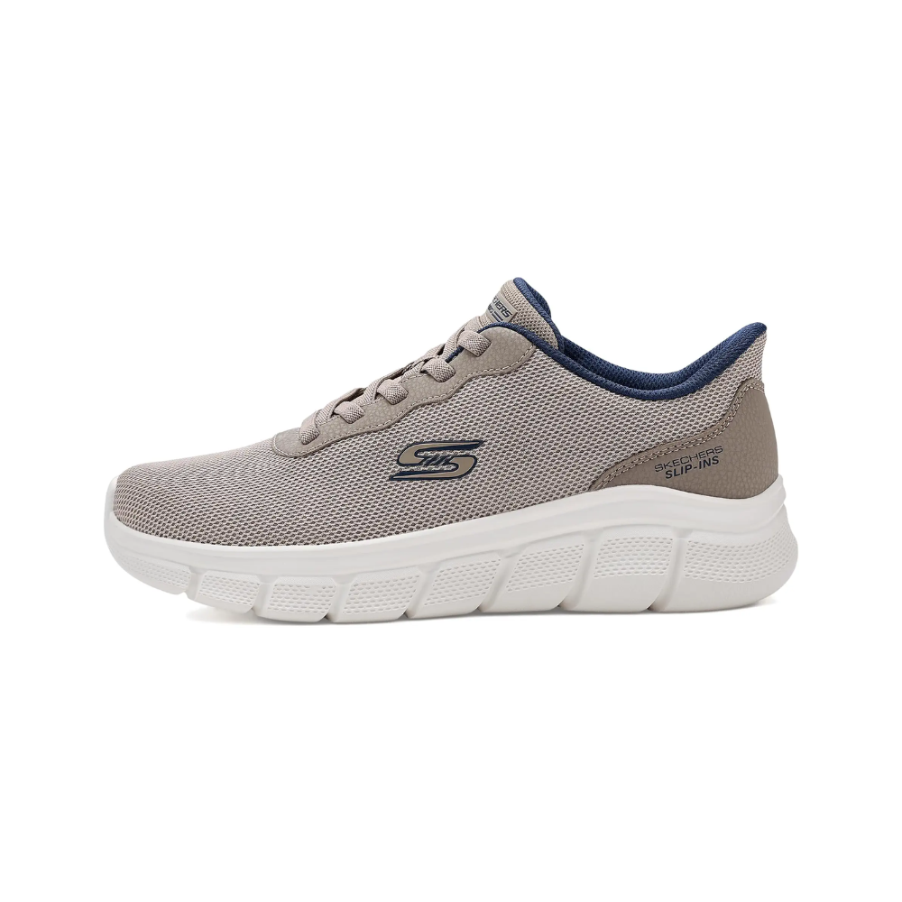 Skechers Men’s BOBS B Flex Glacial Edge Slip-ins Taupe Hands-Free Walking Shoes