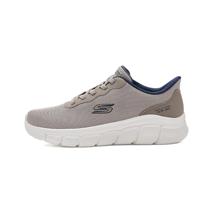 Skechers Men’s BOBS B Flex Glacial Edge Slip-ins Taupe Hands-Free Walking Shoes