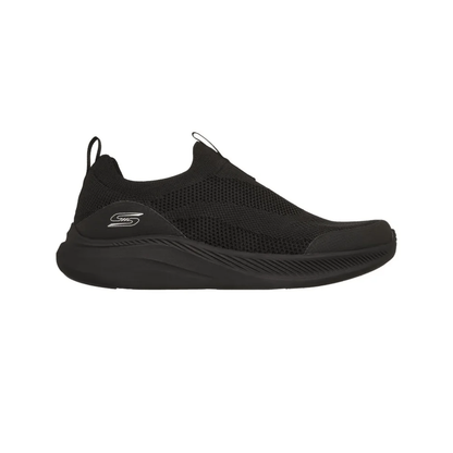 Skechers Men's BOBS Moda Flex Broad Acre Laceless Sneaker Black Slip-On Shoes