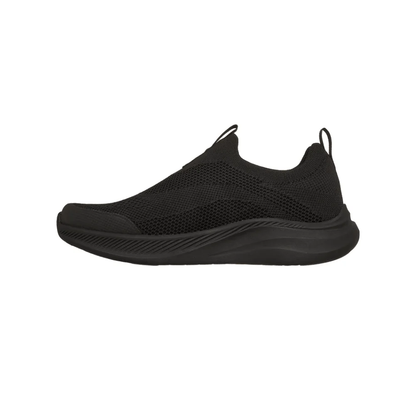 Skechers Men's BOBS Moda Flex Broad Acre Laceless Sneaker Black Slip-On Shoes