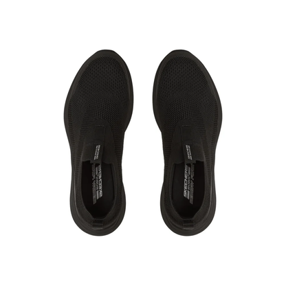 Skechers Men's BOBS Moda Flex Broad Acre Laceless Sneaker Black Slip-On Shoes